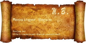 Messinger Bence névjegykártya